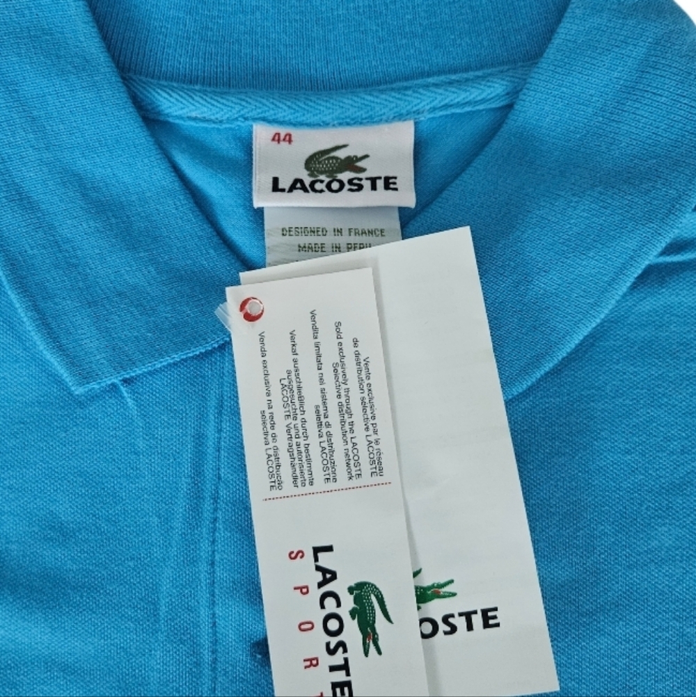 NWT Lacoste Light Blue Polo Kids Girls Shirt Short Sleeve - Picture 6 of 6